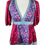 Marc Jacobs Floral Print V-Neck Blouse - Sizeā 8 - Colorful Boho Peasant Top Photo 0