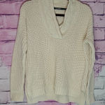 Ralph Lauren LAUREN  CREAM THICK CABLE KNIT V NECK 100% COTTON SWEATER SMALL Photo 0