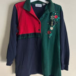 Alfred Dunner Vintage  Women’s Color block Collared Sweatshirt 2X Photo 0