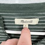Madewell  Splitneck Raglan-Sleeve Striped Henley V Neck Short Sleeve Shirt Green Photo 4