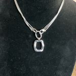 Lia Sophia  silver tone short necklace , triple strand snake chain with 3” ext Photo 0