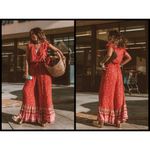 💕SPELL & THE GYPSY💕 Dahlia Jumpsuit Cherry Red Medium M NWT Photo 2