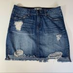 REWASH  Vintage‎ Reunion Distressed Blue Denim Skirt Size 3/26 Photo 1