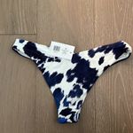 We Wore What  Delilah Bikini Bottom Cowhide Navy Blue‎ M Photo 3