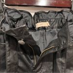 TGLA High Waist Faux Leather Shirts with Bow Belt Black Size M Photo 2