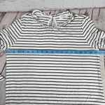 Kaileigh White Black Striped Long Sleeves Ruffle Neck Top L NWOT Photo 5