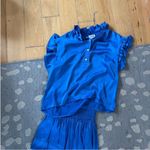 Koch  Blue Ruffled Top and Skirt Set size small Photo 2