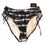 California Waves  Black Acid Wash Side Tie High Waisted Bikini Bottom L Photo 1