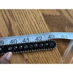 Black Rhinestone Studded Belt With Silver Buckle 43" Length Faux Leather Sz M/L Photo 4