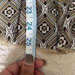 Michael Kors Womens V Neck Blouse Sleeveless Geometric Pleated Tan Size Medium Photo 7