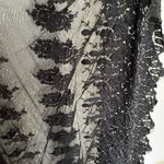 Solitaire  Swimsuit Cover Up Women Black Crochet Lace Sheer Mesh Fringe T… Photo 4