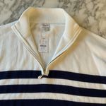 J.Crew NWT  Striped half-zip sweater pearl zipper hole from sensor on blue stripe Photo 6