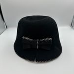 Galliano Sorbatti‎ Wool Cloche Hat Black Bow Accent Made In Italy Photo 1
