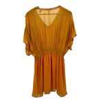 Scotch & Soda  Women's Ruffled Swiss Dot Mini Dress Sheer‎ Yellow Size Medium Photo 7