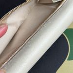 Prada  Beige Saffiano Leather Double Snap Long Wallet Photo 4