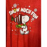 Peanuts Women's 1X Snoopy Winter Pajama Set Red Blue Christmas Gift Snowman New Black Photo 1