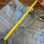 Madewell  Dad Jeans Blue Denim Baggy Straight Wide High Rise Distressed Hem 30 Photo 7