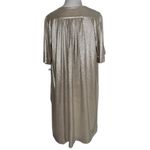 Anthropologie Sabina Musayev  Mercury Silver Metallic Shirt Dress Size M Photo 9