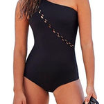 Mikoh New. black one shoulder one piece swimsuit. Small. Retails $234 Photo 0