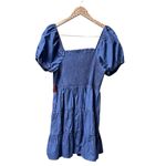 NEW Arula Laine Babydoll Dress Short Puff Sleeve Mini Denim Blue Amazing 1X Photo 3