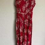 Jonathan Martin NWT  Red Cream Palm Leaf Jumpsuit Womens 9 Vintage Hawaiian Photo 0