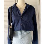 Van Heusen  Navy Blue Button Down Long Sleeve Shirt Photo 0