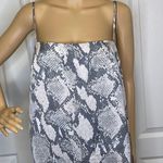 H&M Flowy Snakeskin Print Boxy MIDI Dress SpaghettiStraps Gray Beige White Med Photo 2