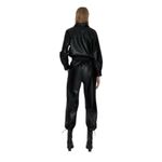 ZARA Vegan Leather High Rise Balloon Leg Joggers Jogging Pants in Black Size XL Photo 2