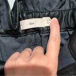 TGLA High Waist Faux Leather Shirts with Bow Belt Black Size M Photo 1