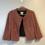 Loft Blazer Swing Wool Blend Coat/ Jacket in Red Black Plaid Sz 6 EUC w/ Buttons Photo 0