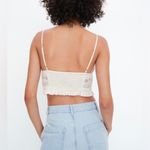 ZARA ‎ Women’s Crochet Lace Floral Cream Top Size S Photo 1