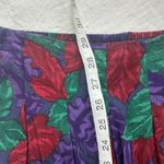 Vintage Floral Print Midi Skirt Pleated A Line Purple Red Green Size‎ M 90s Size M Photo 8