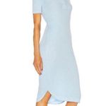 Helmut Lang Collared Baby Blue Rib Knit Midi Dress Shirt Dress Size Large Ribbed Photo 10