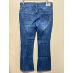Maurice's Women's Denim Jeans Blue Bootcut Embellished Pockets Size 3/4 Long Photo 3