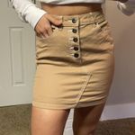 H&M only worn once tan button fly skirt Photo 0