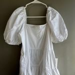 H&M White Puff Sleeve Tiered Dress Square Neck Summer Cotton Babydoll Scandigirl Photo 7