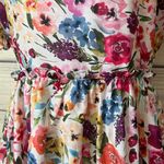 Nordstrom NSR White Multicolor Floral Puff Sleeve Dress Photo 4