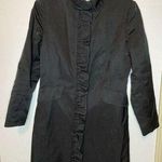 DKNY  Black Ruffle Peacoat Size X-Small Photo 0