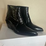 ANINE BING  Black Embossed Patent leather Tania Ankle Boots Booties NEW 40/10 Photo 1