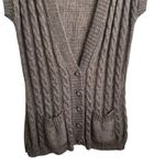 Merona Women Tunic Sweater Vest XL Brown Button Up Wool Blend Office Travel Y3K Photo 3