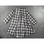 Altar'd State Altar’d State Plaid Shirt Women Small 3/4 Sleeve Button Up Tie Back Tunic Photo 1