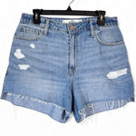 Hollister  Blue Curvy Ultra High Rise Vintage Relaxed Mom Jean Shorts Womens 29 Photo 0