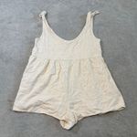 Princess Polly Linen Romper Tan Tie Straps Photo 0