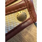 Brand New Rag and Bone Women's Natural Lamb Leather Linen Isla Wide Brim Visor Tan Photo 3