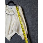 Vintage Nannell Hand Knit Beaded Sequin Sweater Cream Batwing Sleeve Size S 80s Photo 3