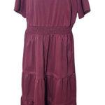 Bloomchic Oxblood Tiered Midi Dress Size 14/16 Burgundy Wedding Guest Dress Red Size L Photo 0