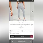 Lululemon  Power Thru High-Rise Tight 25"
Rhino Grey size 0 Photo 6