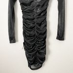 Lulus NWT LULU’S Black Metallic Cutout Long Sleeve Ruched Mini Dress X-Small Photo 5