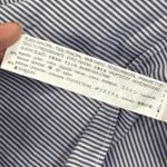 Zara Basic Striped Lace Top Tie Waist Short Sleeve Blouse Women's Size S Blue Photo 4