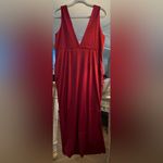 NEW V Neck Satin Sleeveless Formal Cocktail Prom Wedding Maxi Dress XL Red Photo 1